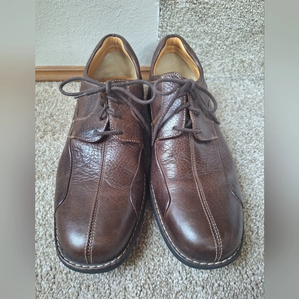 Johnston Murphy Schuler Oxford Brown Leather Lace Up Like New Mens Size 10M